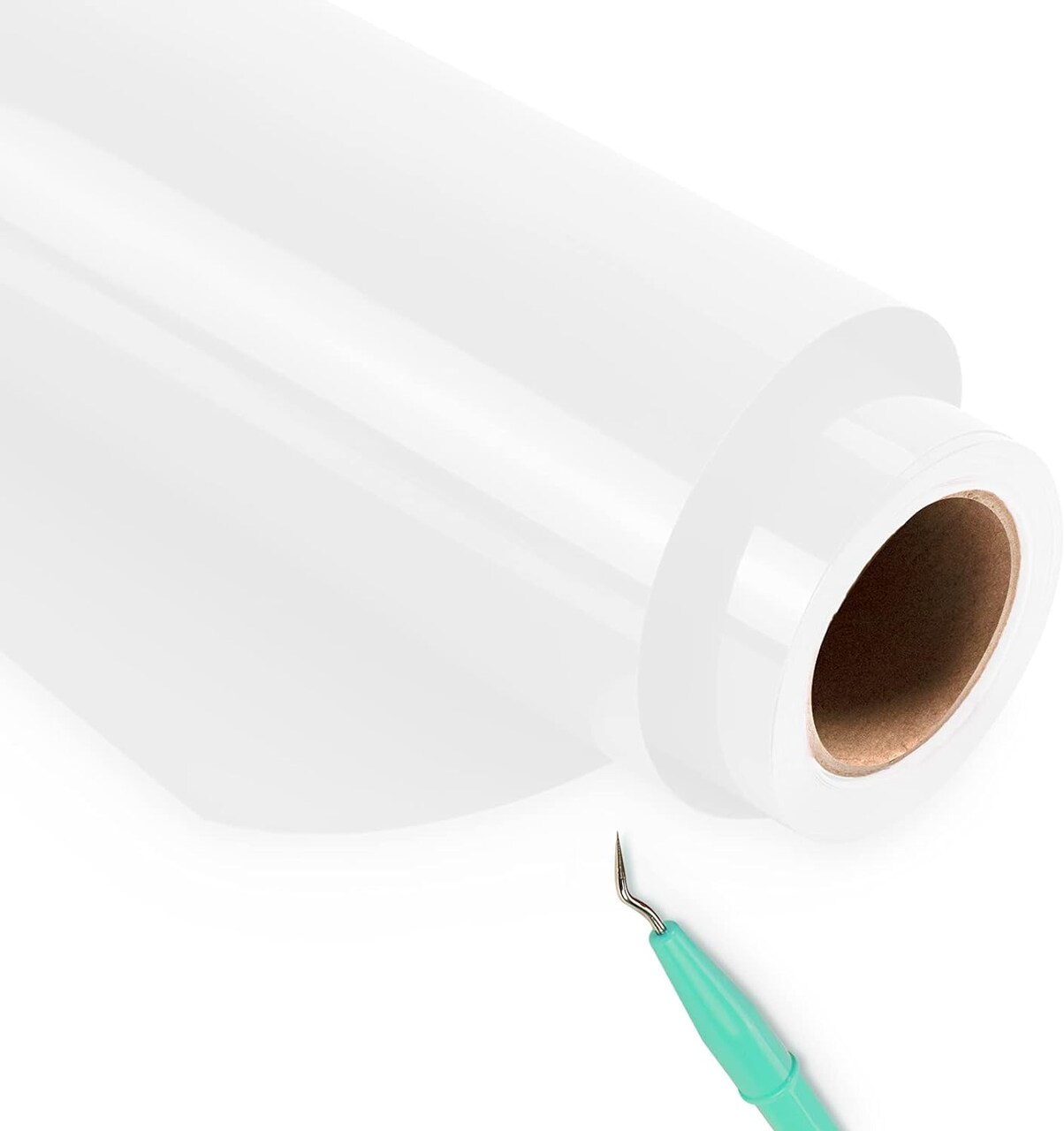 White Iron on Vinyl Roll - 12" x 25ft Heat Transfer Vinyl, Clothing Heavy Duty White HTV Vinyl, Easy Cutting & Weeding